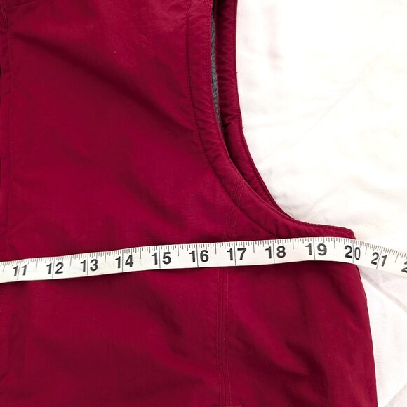 LL BEAN Vest‎ Women's M Red Nylon Fleece Lined Zip Outdoor Zip Pockets - Picture 10 of 11